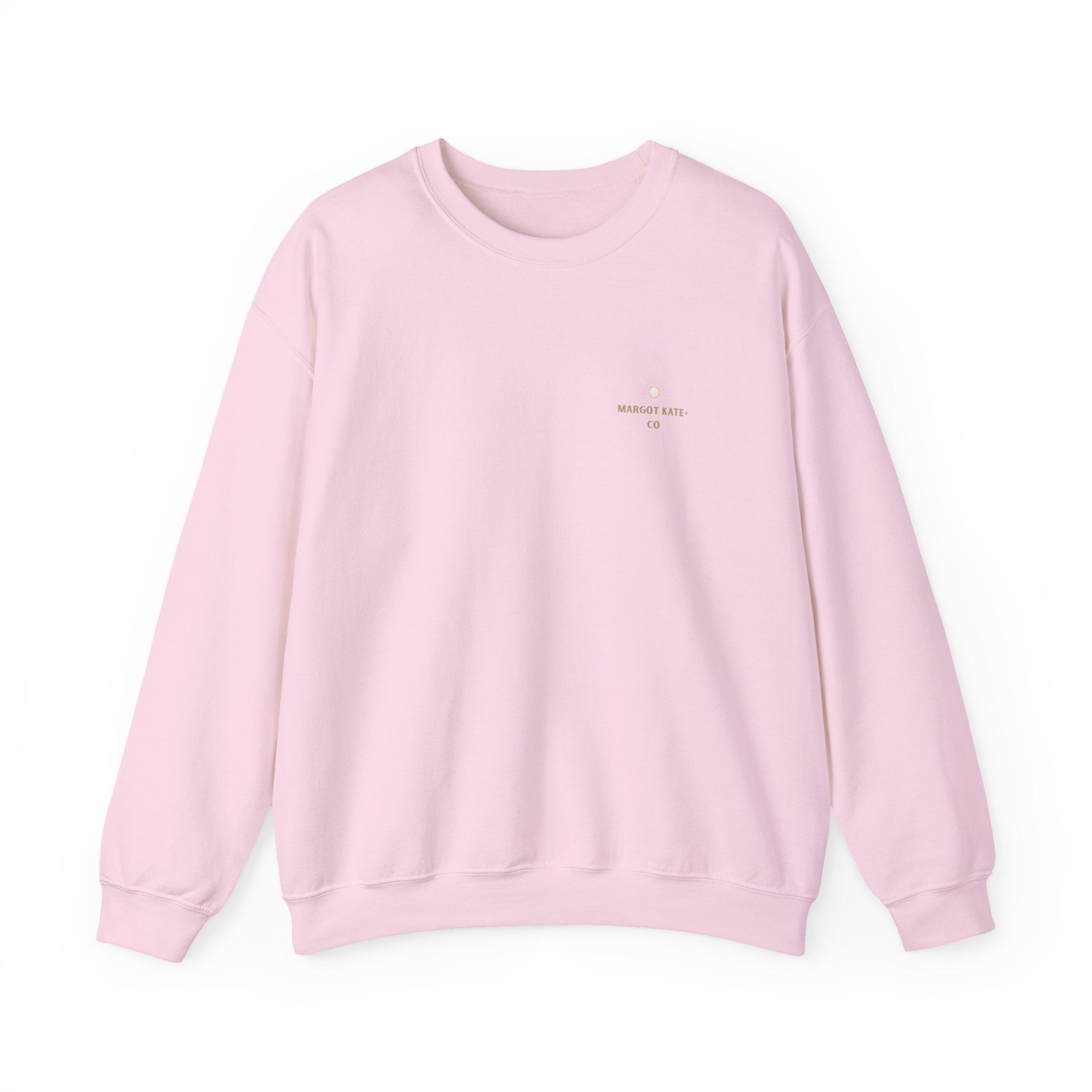 Crewneck Sweatshirt — "Fearfully & Wonderfully Made" Pastel Pink Inspirational Back Print