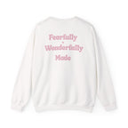 Crewneck Sweatshirt — "Fearfully & Wonderfully Made" Pastel Pink Inspirational Back Print