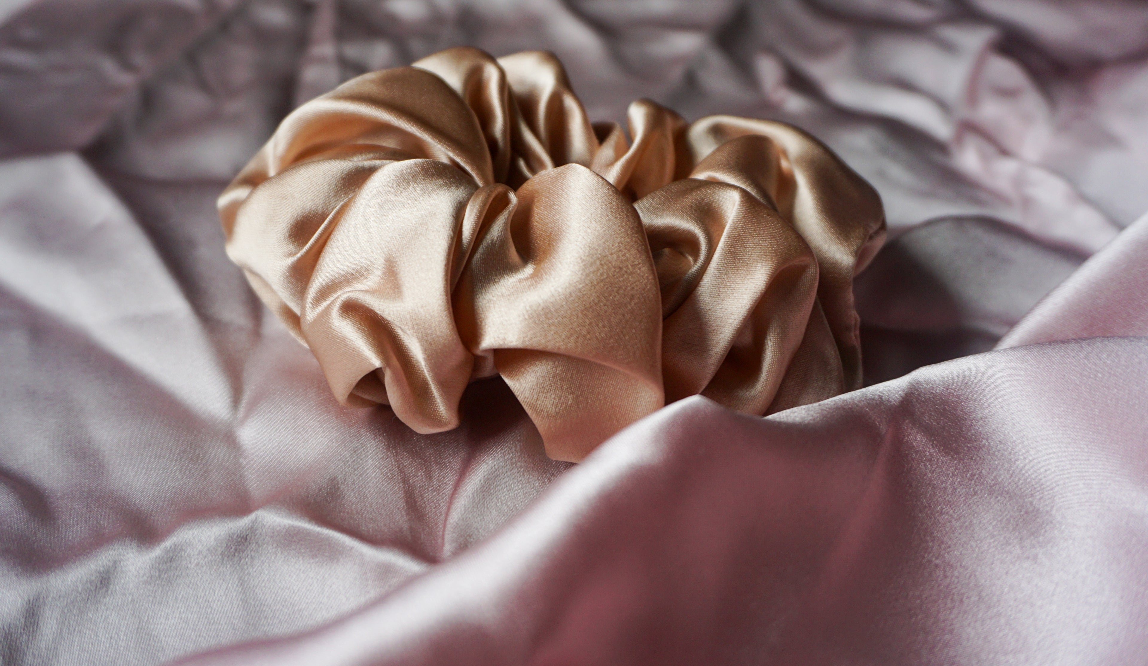 Rose Gold Silk Scrunchie