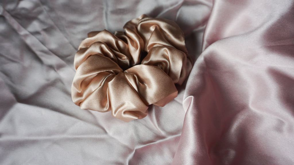 Rose Gold Silk Scrunchie